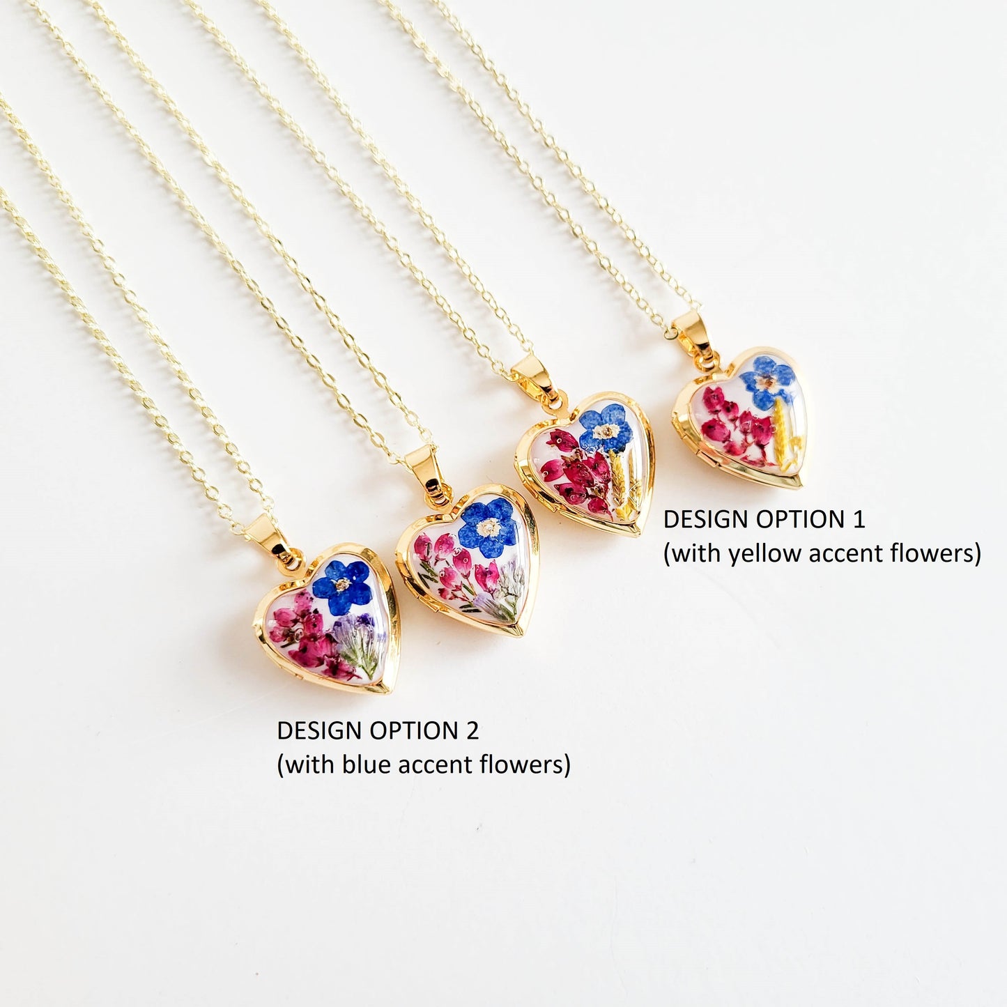 Mini heart locket necklace, forget me not necklace, custom charm necklace, personalized photo locket, gift for her, for mom, for wife