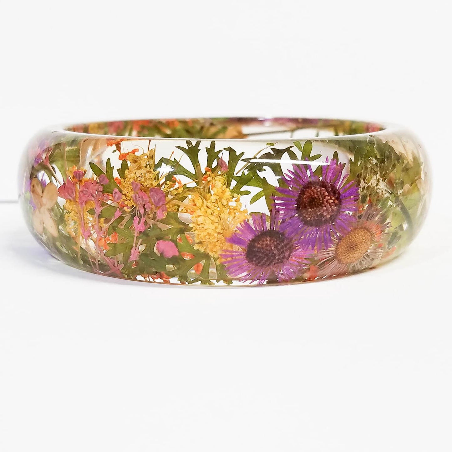 Unique gift for mom, mother's day gift, pressed flower bangle, real flower bracelet, nature jewelry, pressed flower jewelry, nature inspired