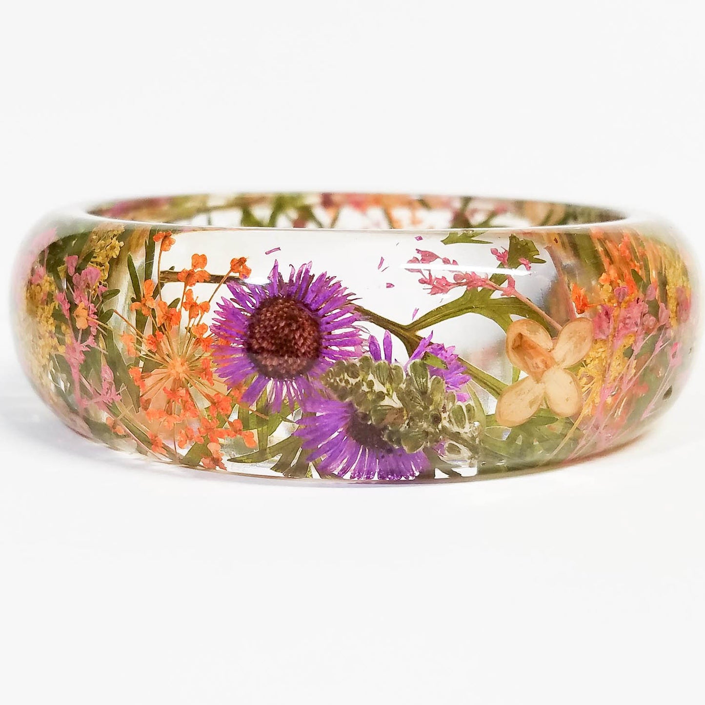 Unique gift for mom, mother's day gift, pressed flower bangle, real flower bracelet, nature jewelry, pressed flower jewelry, nature inspired