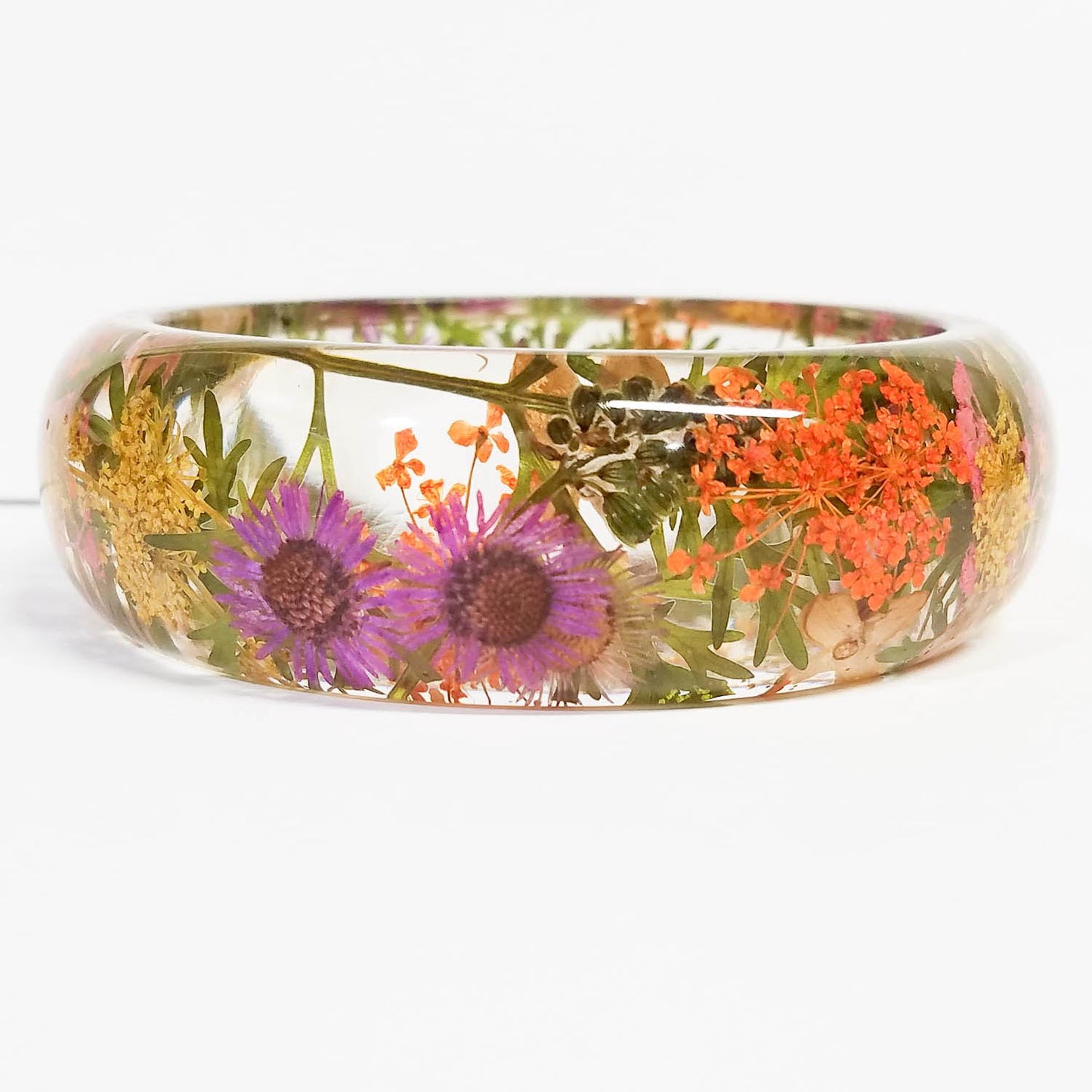 Unique gift for mom, mother's day gift, pressed flower bangle, real flower bracelet, nature jewelry, pressed flower jewelry, nature inspired