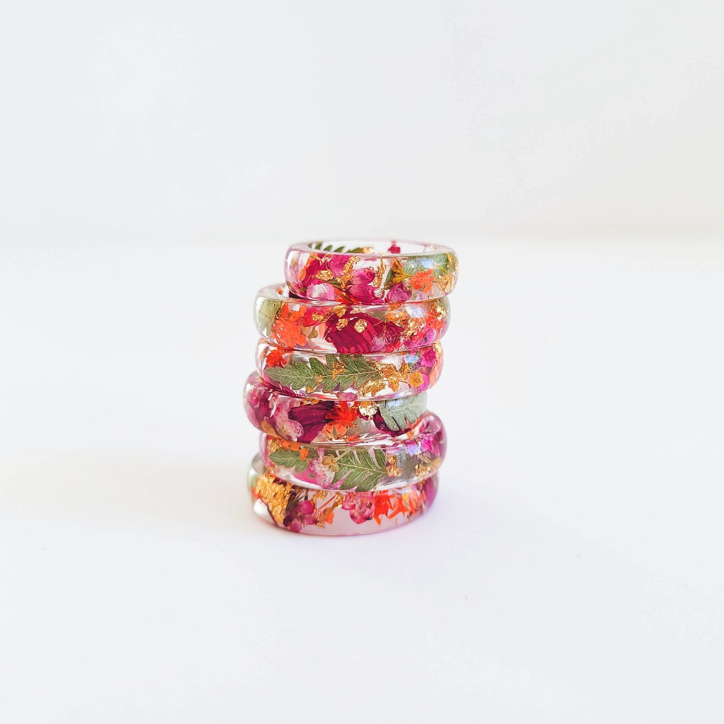 Resin ring, pressed flower ring, handmade gift for her, birthday gift, resin ring band